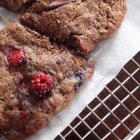 raspberry and chocolate chunk cookies