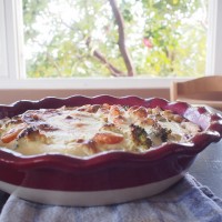 broccoli + cherry tomato quiche