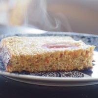 bacon, carrot and red onion slice (gluten + dairy free)