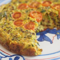 bacon, lentil and vegetable slice (gluten + dairy free)