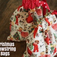 Christmas drawstring bag tutorial