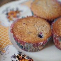 berry muffins + lemon glaze